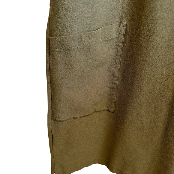 Eileen Fisher Dress of Stretch Crepe Crew Neck Short Sleeve  Front Pockets XXS - Picture 4 of 6